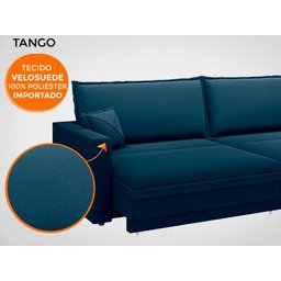 Sofá Tango 2,00M Sem Caixa, Retrátil e Reclinável Velosuede Petroleo - Netsofás - 6