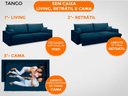 Ver imagem 3 de Sofá Tango 2,00M Sem Caixa, Retrátil e Reclinável Velosuede Petroleo - Netsofás