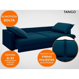 Sofá Tango 2,00M Sem Caixa, Retrátil e Reclinável Velosuede Petroleo - Netsofás - 4