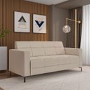 Ver imagem 2 de Sofá Living Decorativo Houston 2 Lugares 160cm Pés em Metal Veludo Bege G33 - Gran Belo