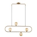 Ver imagem 2 de Lustre Pendente Dourado Cadre para Sala de Jantar - 4 Globos