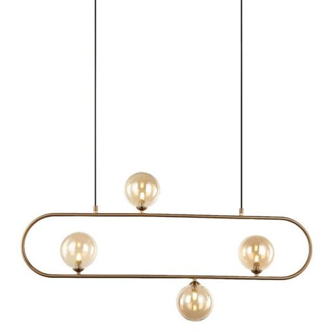 Lustre Pendente Dourado Cadre para Sala de Jantar - 4 Globos