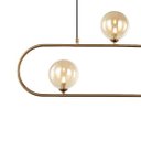 Ver imagem 3 de Lustre Pendente Dourado Cadre para Sala de Jantar - 4 Globos