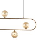 Ver imagem 4 de Lustre Pendente Dourado Cadre para Sala de Jantar - 4 Globos