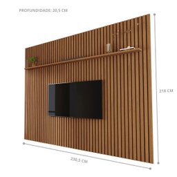 Painel Ripado do Chão Ao Teto 2.20m X 2.20m Freijo Versátil Giga Móveis - 3