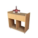 Ver imagem 1 de Bancada Bar 2 Gavetas Modelo com Rodízios Vinhos e Bebidas aparador