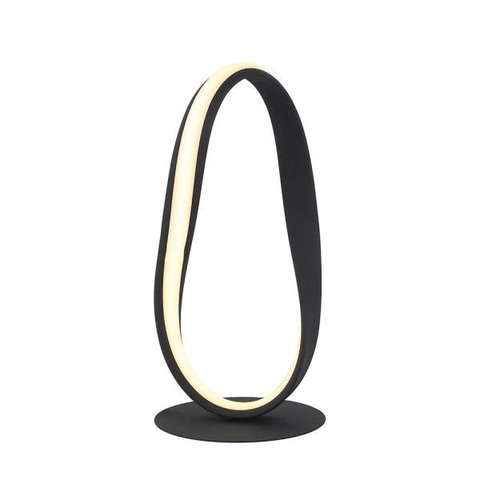 Abajur Flow Preto 38cm 12w 3000k Led - Sb006 - Bella