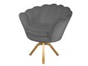 Ver imagem 1 de Poltrona Decorativa Pétala Base Giratória Madeira Suede Cinza Ms Decor