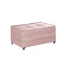 Puff Cama Solteiro Dobravel com Rodízios Lindecor Cor Rosa - 1