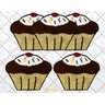 Jogo de Tapetes para Cozinha ou Quarto Cupcakes em Bege com Marrom - Frufru - 1