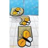 Jogo De Tapetes Para Banheiro Borboletas Com Bege 3pç Frufru - 1