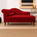 Ver imagem 1 de Recamier Divã Larissa 150cm Direito Suede:vermelho/liso