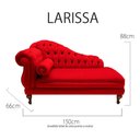 Ver imagem 3 de Recamier Divã Larissa 150cm Direito Suede:vermelho/liso