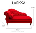 Ver imagem 3 de Recamier Divã Larissa 150cm Direito Suede:vermelho/liso
