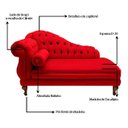 Ver imagem 5 de Recamier Divã Larissa 150cm Direito Suede:vermelho/liso