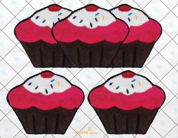 Jogo de Tapetes para Cozinha Cupcakes - Frufru - 1