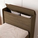 Ver imagem 5 de Cama Solteiro com Bau 2 Gavetas Mdf 220x98 Cm Tamires Castanho Decmade