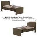 Ver imagem 6 de Cama Solteiro com Bau 2 Gavetas Mdf 220x98 Cm Tamires Castanho Decmade
