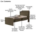 Ver imagem 4 de Cama Solteiro com Bau 2 Gavetas Mdf 220x98 Cm Tamires Castanho Decmade