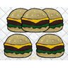 Jogo de Tapetes para Cozinha Hamburguer - Lanche 3 Pç - Frufru - 1