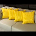 Ver imagem 3 de Kit 4 Capas de Almofadas Medalhão e Listrado Amarelo 45cmx45cm