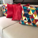 Ver imagem 2 de Kit 4 Capas de Almofadas Composê Evolution Mixta e Vermelho Liso 45cmx45cm