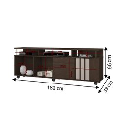 Rack para TV de até 70 Polegadas Atraente JCM Movelaria CAFÉ FOSCO/OFF JCM - 2