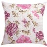 Kit 4 Capas de Almofadas Composê Floral Rosa e Rosa Liso 45cmx45cm - 4