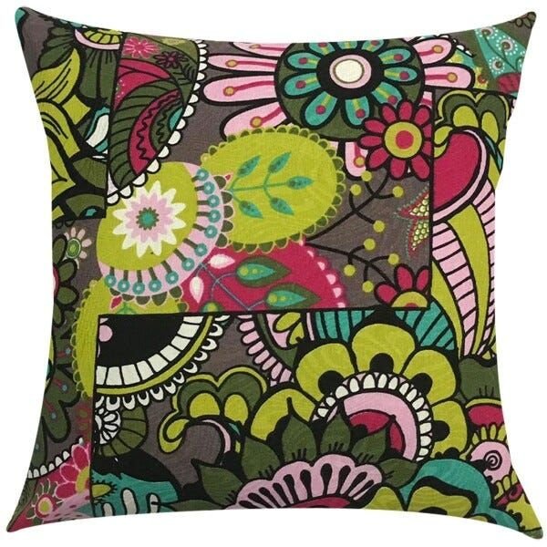Kit 4 Capas de Almofadas Romero Britto Iii e Rosa Liso 45cmx45cm - 6