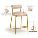 Ver imagem 3 de Banqueta Cozinha Alta com Encosto Kit 3 Industrial Dourado Londres PU Facto D03 - D'Rossi