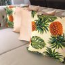 Kit 4 Capas de Almofadas Abacaxi e Dourado Liso 45cmx45cm - 4
