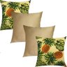 Kit 4 Capas de Almofadas Abacaxi e Dourado Liso 45cmx45cm - 1