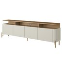 Ver imagem 6 de Rack para Sala de Estar Tv 75 Pol 4 Portas 180cm Pés Dourado Clio I03 Louro Luna - Lyam