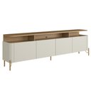 Ver imagem 1 de Rack para Sala de Estar Tv 75 Pol 4 Portas 180cm Pés Dourado Clio I03 Louro Luna - Lyam