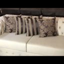 Ver imagem 3 de Kit 4 Capas de Almofadas Composê Medalhão e Listrado Marrom e Bege 45cmx45cm