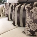 Ver imagem 4 de Kit 4 Capas de Almofadas Composê Medalhão e Listrado Marrom e Bege 45cmx45cm