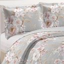 Ver imagem 2 de Kit Cobre Leito Colcha Casa Scarpa Mix Queen Estampado Dupla Face Floral 3 Peças - Marcela