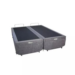 Base Box Baú Queen Bipartido Suede Cinza - 1