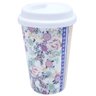 Copo Porcelana Tampa Silicone Flores 370ml - 4