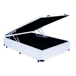 Cama Box Baú Casal Sintético Branco 138x188 - 1