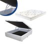 Cama Box Baú Casal Colchão Mola Bonnel + Box Sintético Branco 59x138x188 - 1