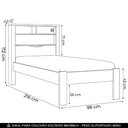 Ver imagem 5 de Cama Solteiro para Colchão 188x88cm com Nichos Zuri Branco S01 - Mpozenato