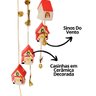 Sino do Vento Natal Casinha Papai Noel Cerâmica 60cm - Nataluz - 2