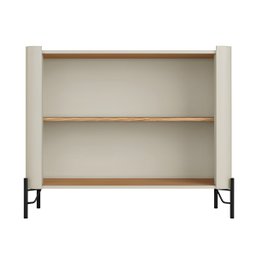 Balcão Buffet 98,5cm P/ Sala Porta Brise 100% Mdf Pés Metal - 4