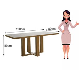 Conjunto Sala de Jantar Mesa Lottus Tampo MDF e Vidro e 4 Cadeiras Dallas - 3
