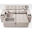 Ver imagem 5 de Sofá com Porta Copos e Carregador Usb Eureka 1,70m Assento Retrátil e Reclinável Velosuede -