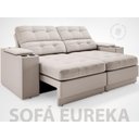 Ver imagem 2 de Sofá com Porta Copos e Carregador Usb Eureka 1,70m Assento Retrátil e Reclinável Velosuede -