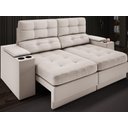 Ver imagem 1 de Sofá com Porta Copos e Carregador Usb Eureka 1,70m Assento Retrátil e Reclinável Velosuede -