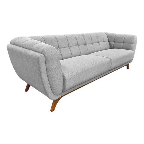 Sofá 2 Lugares Coin Living 200cm Linho Cinza Claro - Sallar Home
