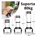 Ver imagem 5 de Carrinho Portátil Bagagens Escritório Compras Dobrável Capacidade de 80kg